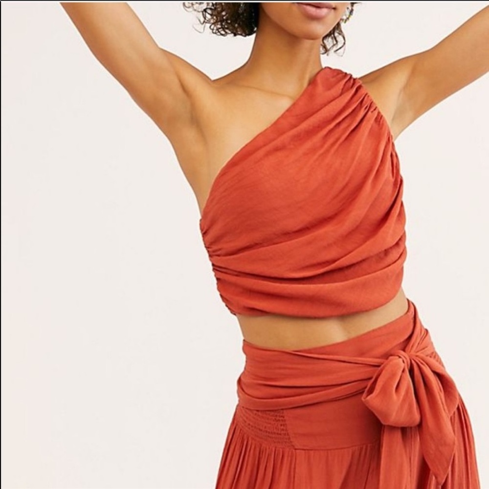 $178 Free People MAGGIE One Pants Set RUST S Small